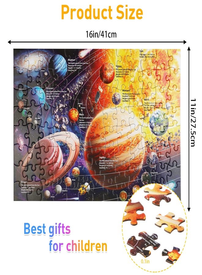OSBOO Solar System Space Kids Jigsaw Puzzles - 100 Piece Science Educational Toys for Ages 4-8 Boys & Girls - 8 Planets - Image 4
